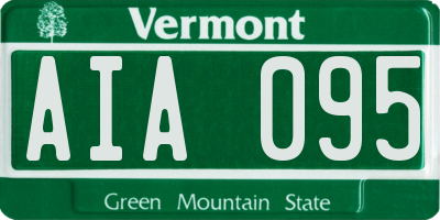 VT license plate AIA095