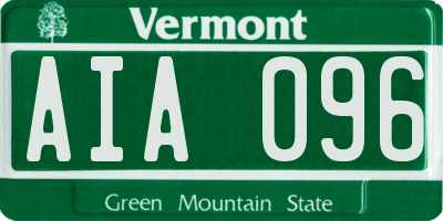 VT license plate AIA096