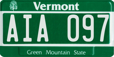VT license plate AIA097