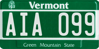 VT license plate AIA099