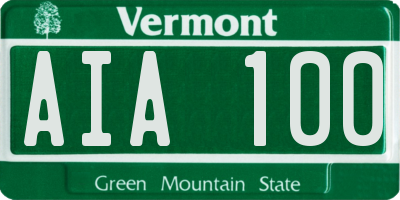 VT license plate AIA100