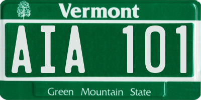 VT license plate AIA101