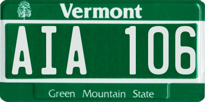 VT license plate AIA106