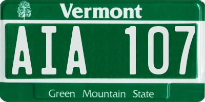 VT license plate AIA107