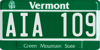 VT license plate AIA109