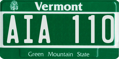 VT license plate AIA110