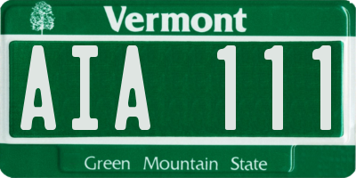 VT license plate AIA111