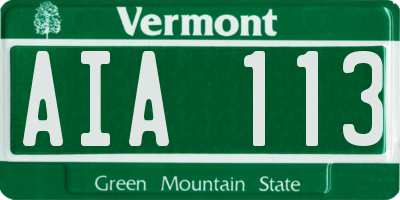 VT license plate AIA113