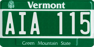 VT license plate AIA115