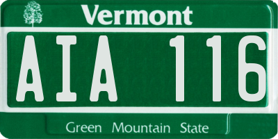 VT license plate AIA116