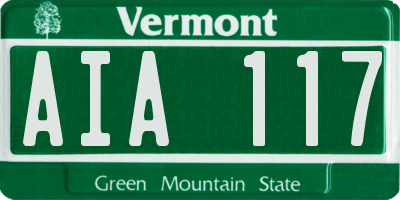 VT license plate AIA117