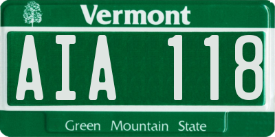 VT license plate AIA118