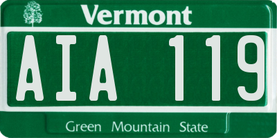 VT license plate AIA119