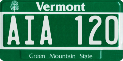 VT license plate AIA120