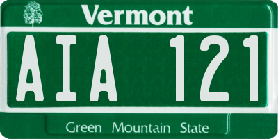 VT license plate AIA121