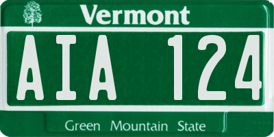 VT license plate AIA124