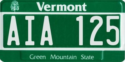 VT license plate AIA125