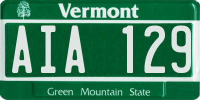 VT license plate AIA129