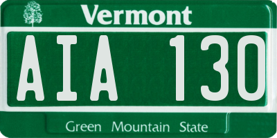 VT license plate AIA130
