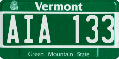 VT license plate AIA133