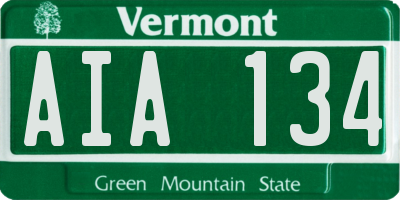 VT license plate AIA134