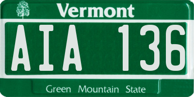 VT license plate AIA136