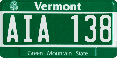 VT license plate AIA138