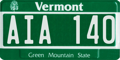 VT license plate AIA140