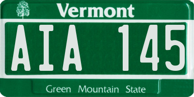 VT license plate AIA145