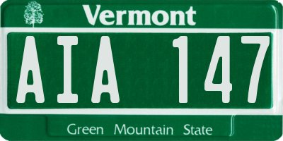 VT license plate AIA147