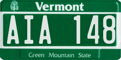 VT license plate AIA148