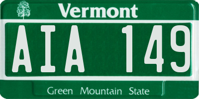 VT license plate AIA149