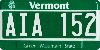 VT license plate AIA152