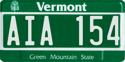 VT license plate AIA154