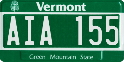 VT license plate AIA155