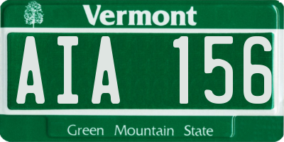 VT license plate AIA156