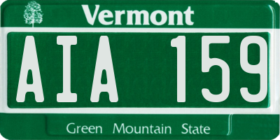 VT license plate AIA159