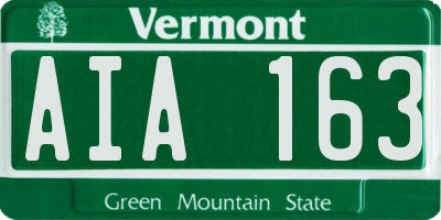 VT license plate AIA163