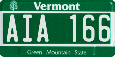 VT license plate AIA166