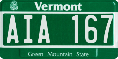 VT license plate AIA167