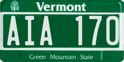 VT license plate AIA170
