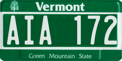 VT license plate AIA172