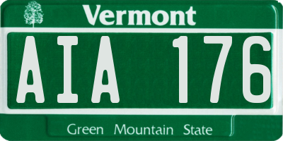 VT license plate AIA176