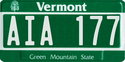 VT license plate AIA177