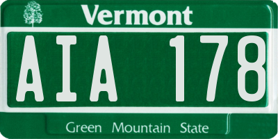 VT license plate AIA178