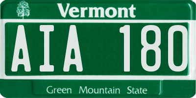 VT license plate AIA180