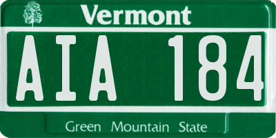 VT license plate AIA184