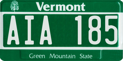 VT license plate AIA185
