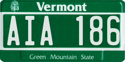 VT license plate AIA186