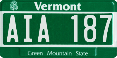 VT license plate AIA187